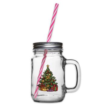 Tanne Xmas Weihnachten - Henkelglas mit Schraubdeckel - Klar - Rechts