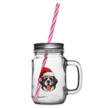 Saint Bernand Chien Noël Drôle Noël - Bocal à boisson - transparent - Droite