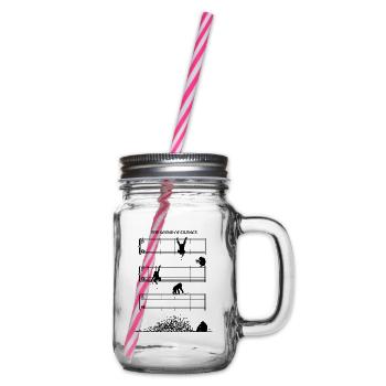 Sound Of Silence Music Sheet Without Sheet Music Chimpanzees - Glass jar with handle and screw cap - clear - Right