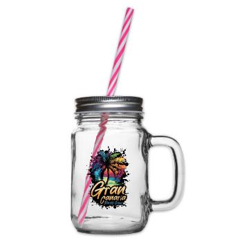 Gran Canaria Party Crew Holidays - Glass jar with handle and screw cap - clear - Right
