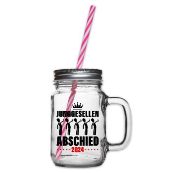 Bachelor Party 2024 Bachelor Party - Glass jar with handle and screw cap - clear - Right