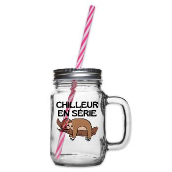 Paresseux Animal Sloth Dormir Drôle Paresse Humour - Bocal à boisson - transparent - Droite