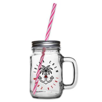 Ibiza Crew Anchor Palm Tree Heart - Glass jar with handle and screw cap - clear - Right