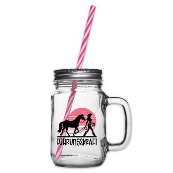 Führungskraft Pferd Reiten Geschenkidee Lustig - Henkelglas mit Schraubdeckel - Klar - Rechts