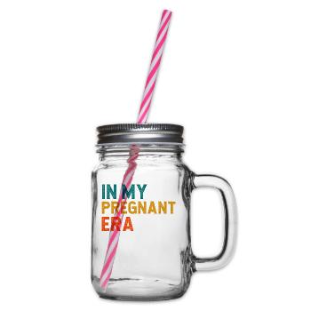 Pregnancy Pregnant Baby Family Women - Glass jar with handle and screw cap - clear - Right
