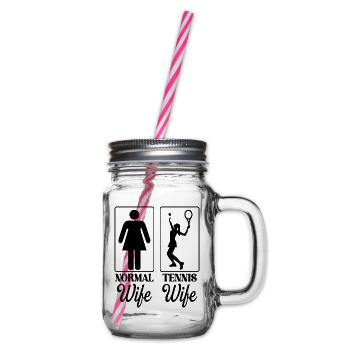 Épouse Tenniswoman Cadeau Tennis Femme - Bocal à boisson - transparent - Droite