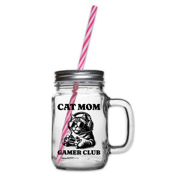 Chat Joueuse Chat Maman Gameuse - Bocal à boisson - transparent - Droite