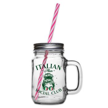 Mama Social Club Italienische Mama - Henkelglas mit Schraubdeckel - Klar - Rechts