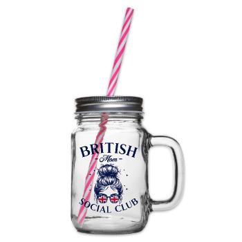 Mother Social Club British Mom - Glass jar with handle and screw cap - clear - Right