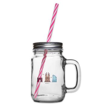 Barcelona - Henkelglas mit Schraubdeckel - Klar - Rechts
