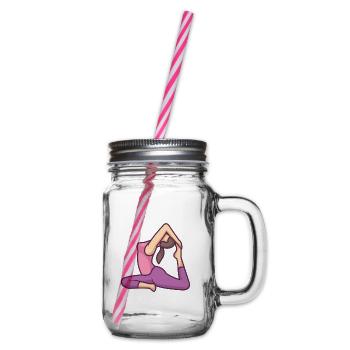 Yoga Klasse - Henkelglas mit Schraubdeckel - Klar - Rechts