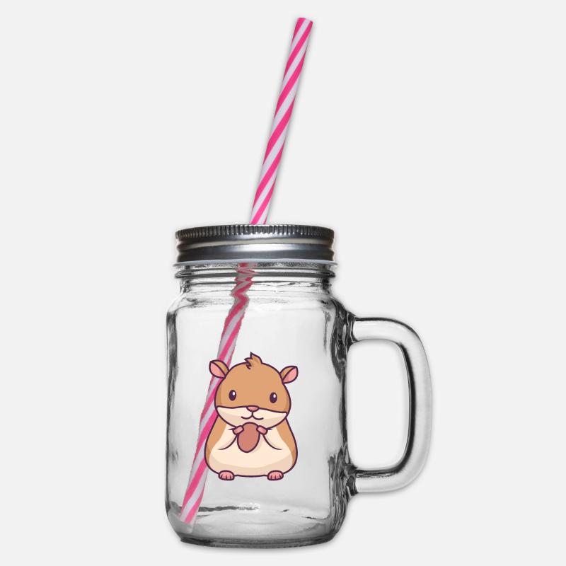 Hamster avec une noix - Bocal à boisson - transparent