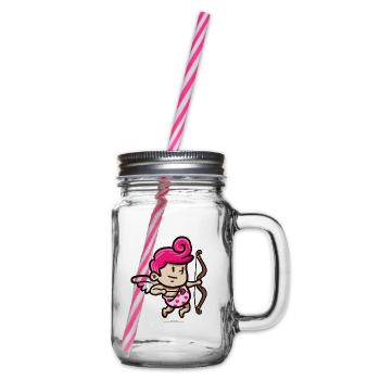 Love Cupid in Action - Glass jar with handle and screw cap - clear - Right