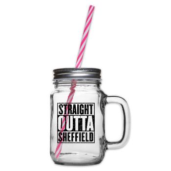 Straight Outta Sheffield - Glass jar with handle and screw cap - clear - Right