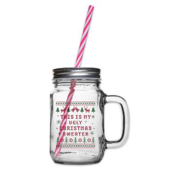 Das ist mein hässlicher Weihnachtspullover - Henkelglas mit Schraubdeckel - Klar - Rechts