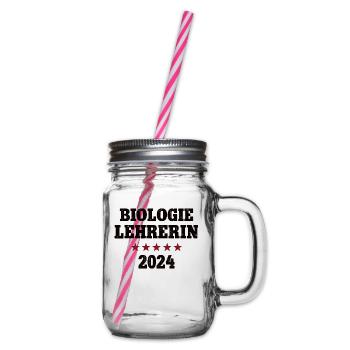 Biologielehrerin 2024 Beruf Studium Lehramt Bio - Henkelglas mit Schraubdeckel - Klar - Rechts