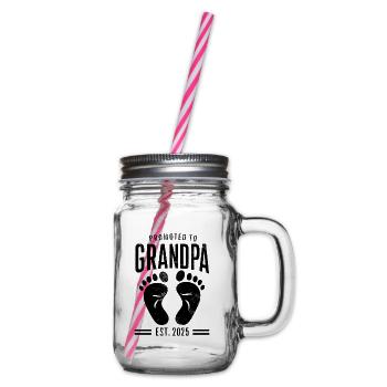 Promu au poste de grand-père est 2025 Annonce de bébé - Bocal à boisson - transparent - Droite