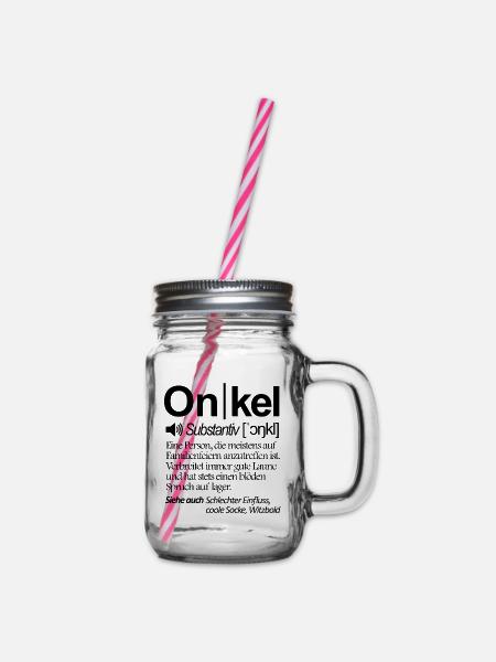 Onkel - Henkelglas mit Schraubdeckel - Klar