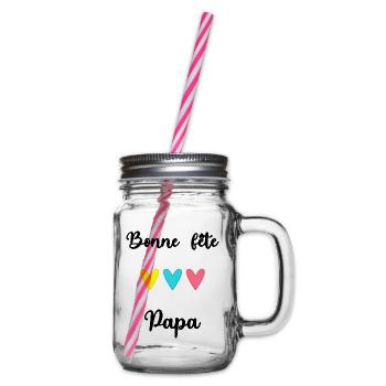 FÊTE DES PÈRES. BONNE FÊTE PAPA. PAPA. BONNE FÊTE - Bocal à boisson - transparent - Droite