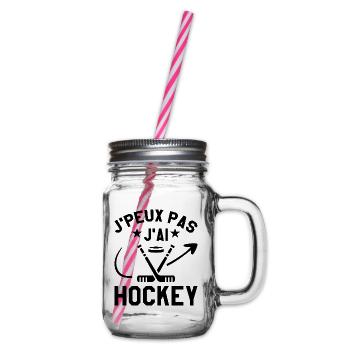 Ich kann nicht Eishockey - Henkelglas mit Schraubdeckel - Klar - Rechts