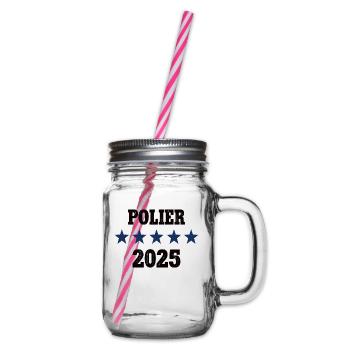 2025 Polier Beruf Bauleiter Job Bau Arbeit Kollege - Henkelglas mit Schraubdeckel - Klar - Rechts