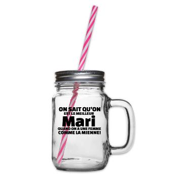 On sait qu'on est la meilleure mari - Bocal à boisson - transparent - Droite
