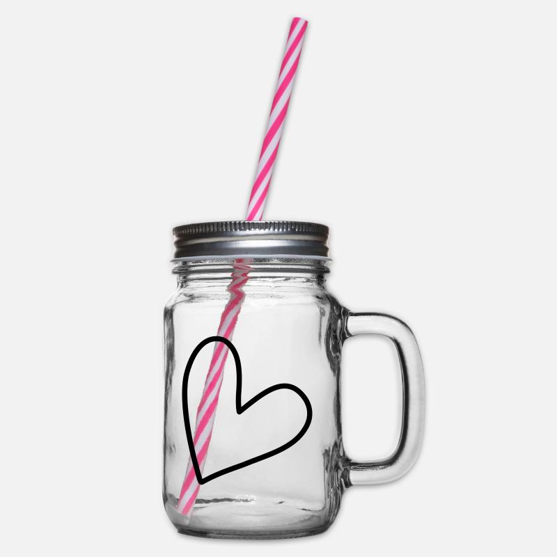 Symbole de cœur simple - Bocal à boisson - transparent