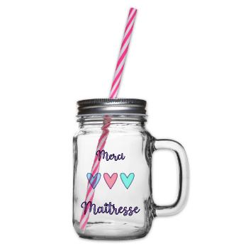 MERCI. MERCI MAÎTRESSE. CADEAU MAÎTRESSE. VACANCES - Bocal à boisson - transparent - Droite