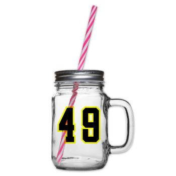 49 Number Leotard - Glass jar with handle and screw cap - clear - Right
