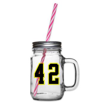 42 Number Leotard - Glass jar with handle and screw cap - clear - Right