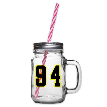 94 Number Jersey - Glass jar with handle and screw cap - clear - Right
