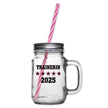 Trainerin Beruf Trainer Ausbildung Lizenz 2025 - Henkelglas mit Schraubdeckel - Klar - Rechts