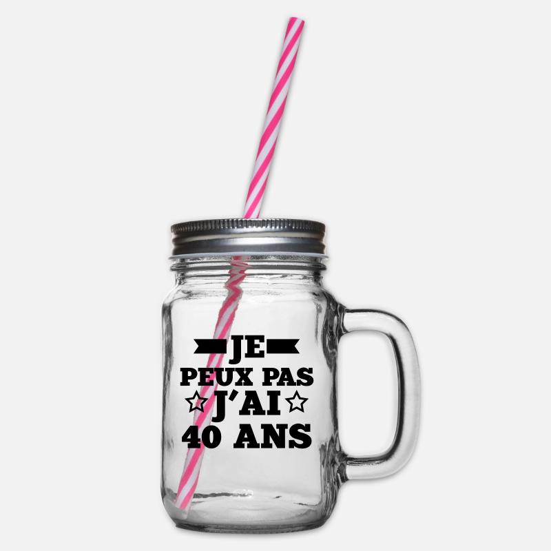 je peux pas j'ai 40 ans - Bocal à boisson - transparent