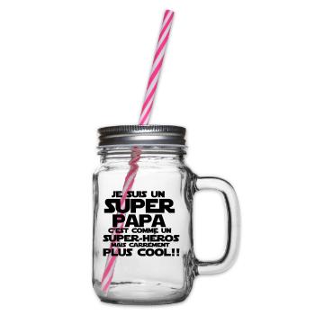 c'est comme un super-héros(super papa) - Bocal à boisson - transparent - Droite