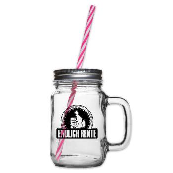 Endlich Rente Daumen hoch - Henkelglas mit Schraubdeckel - Klar - Rechts