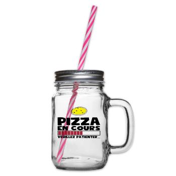 PIZZA EN COURS(+dessin) - Bocal à boisson - transparent - Droite