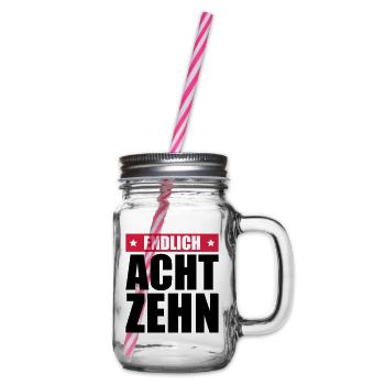 endlich 18 jahre - Henkelglas mit Schraubdeckel - Klar - Rechts