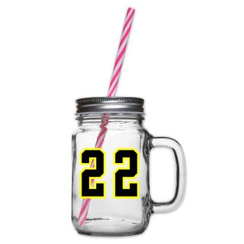22 Number Leotard - Glass jar with handle and screw cap - clear - Right
