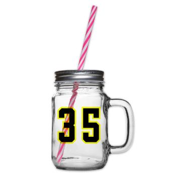 35 Number Leotard - Glass jar with handle and screw cap - clear - Right