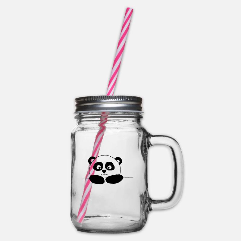 PANDA - Henkelglas mit Schraubdeckel - Klar