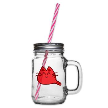 Cute Cat Katze Miau - Henkelglas mit Schraubdeckel - Klar - Rechts