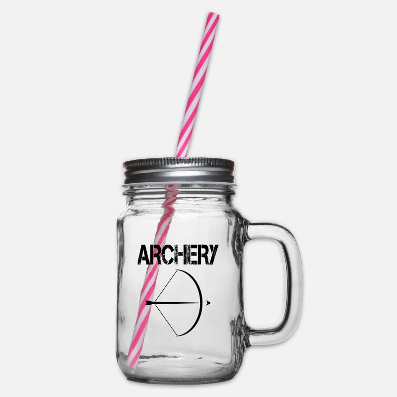 archery bogenschießen pfeil bogen - Henkelglas mit Schraubdeckel - Klar