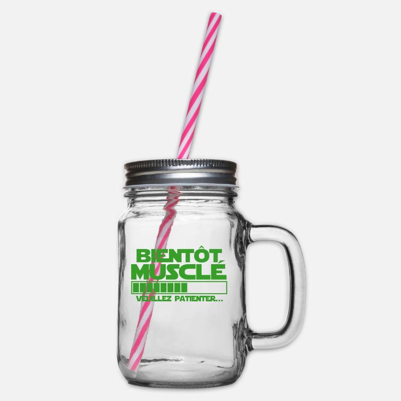 bientôt musclé - Bocal à boisson - transparent