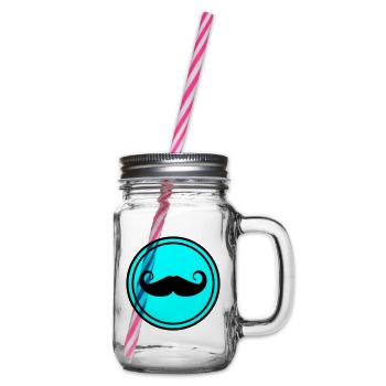 Symbole de moustache - Bocal à boisson - transparent - Droite