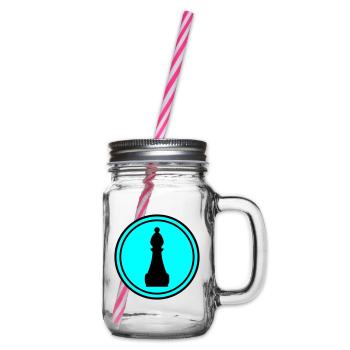 Schachfigur symbol - Henkelglas mit Schraubdeckel - Klar - Rechts