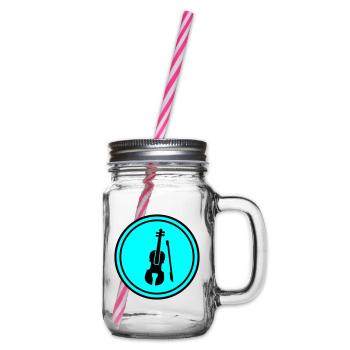 Violin icon icon - Glass jar with handle and screw cap - clear - Right