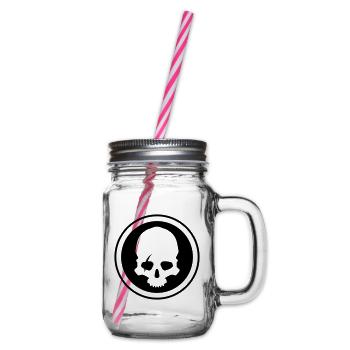 Skeleton skull - Glass jar with handle and screw cap - clear - Right