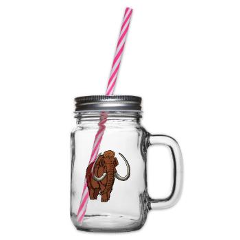 Mammut farbig - Henkelglas mit Schraubdeckel - Klar - Rechts