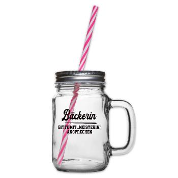 Bäckerin Meister Prüfung Bestanden Bäckerei - Henkelglas mit Schraubdeckel - Klar - Rechts