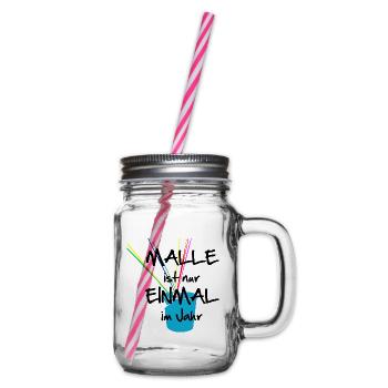Malle Sommer Urlaub Eimer - Henkelglas mit Schraubdeckel - Klar - Rechts